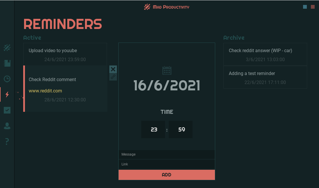 MAD PRODUCTIVITY SCREENSHOT 1